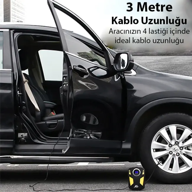 ALLY ST-5002 Dijital Basınç Göstergeli Oto Lastik Şişirme Pompası Hava Kompresörü-(5775)