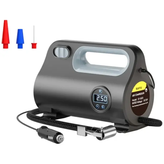 Ally ST-5523 LED Işıklı Taşınabilir Hava Pompası Kompresör Araç Lastik Şişirme Makinesi-(5775)