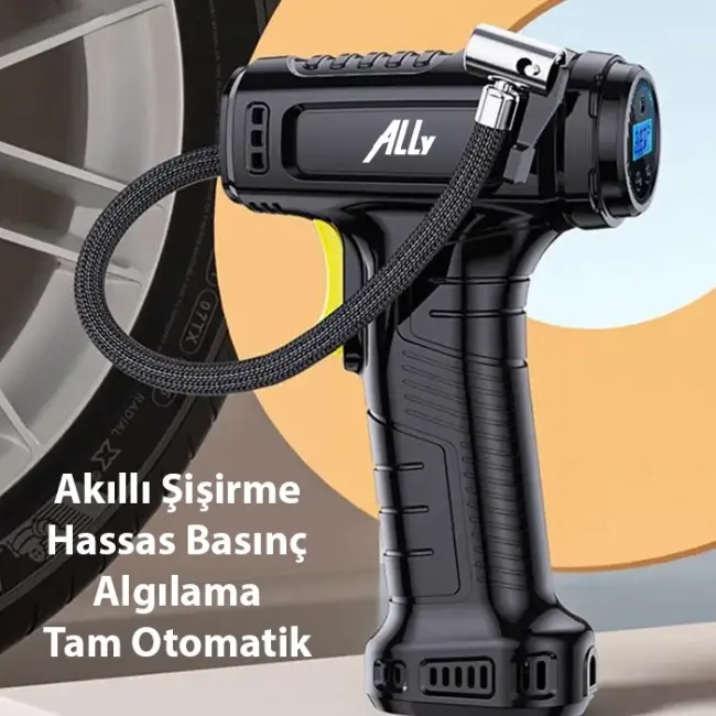 ALLY 120W Kablosuz Basınç Göstergeli Mini Hava Popmpası KompresörST-5007C-(5775)