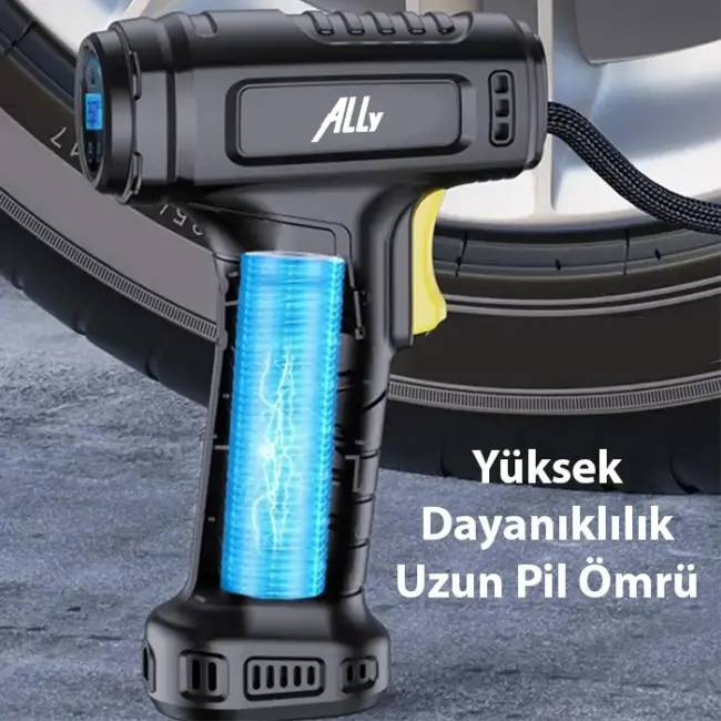 ALLY 120W Kablosuz Basınç Göstergeli Mini Hava Popmpası KompresörST-5007C-(5775)