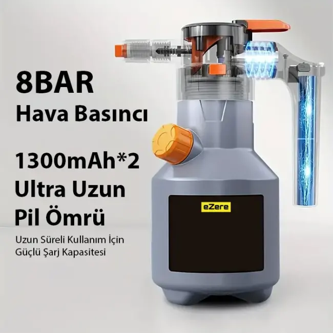 EZERE 2L Yüksek Basınçlı Şarjlı Köpük Makinası Oto Yıkama Pompası Köpük Püskürtücü-(5775)