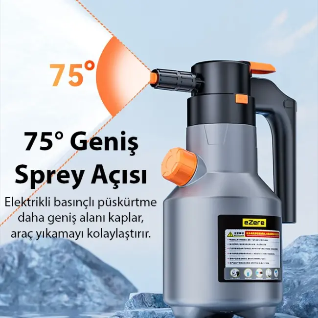 EZERE 2L Yüksek Basınçlı Şarjlı Köpük Makinası Oto Yıkama Pompası Köpük Püskürtücü-(5775)