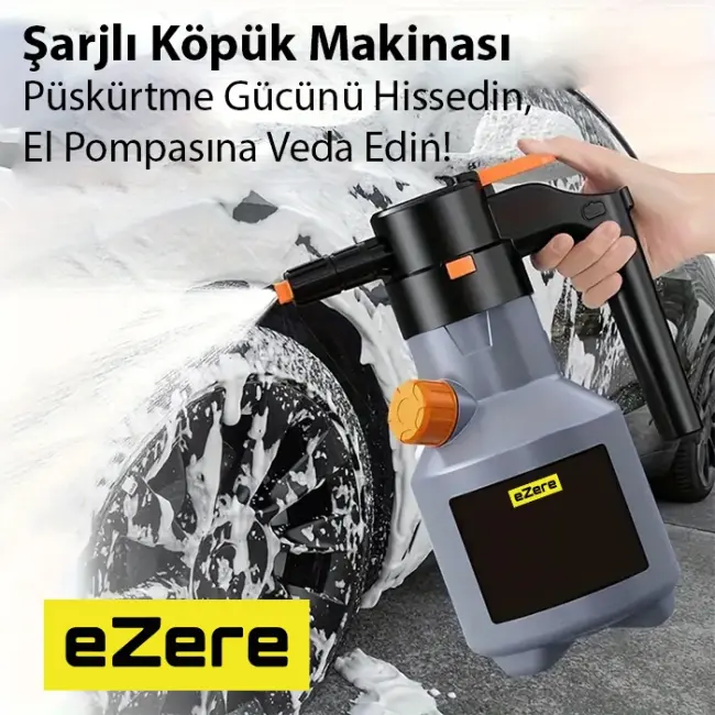 EZERE 2L Yüksek Basınçlı Şarjlı Köpük Makinası Oto Yıkama Pompası Köpük Püskürtücü-(5775)