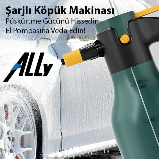 ALLY 2L Yüksek Basınçlı Şarjlı Köpük Makinası Oto Yıkama Pompası Köpük Püskürtücü-(5775)
