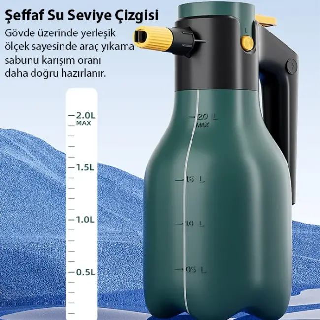 ALLY 2L Yüksek Basınçlı Şarjlı Köpük Makinası Oto Yıkama Pompası Köpük Püskürtücü-(5775)