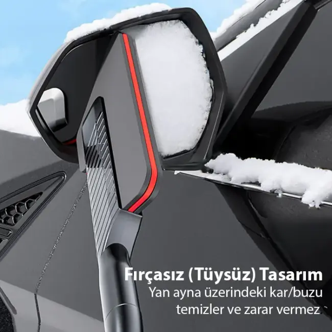 ALLY Araba Kar Fırçası Kar Küreği Teleskopik Döndürülebilir Araç Kar Fırçası-(5775)