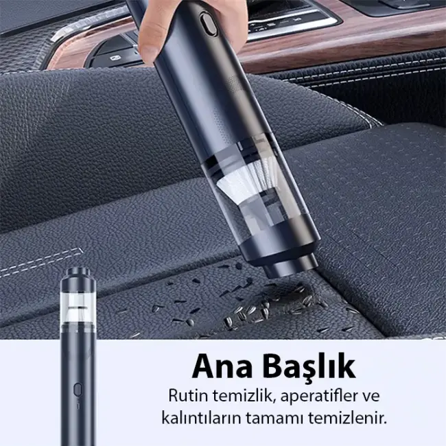 ALLY Elektrikli Araç Süpürgesi - Araba Süpürgesi - Oto Süpürge - Mini Süpürge ST-6675c-(5775)