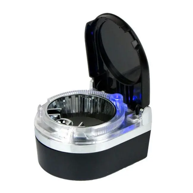 Ally SD-1201 Led Işıklı Kapaklı Araç Küllük Oto Araba Kül Tablası-(5775)