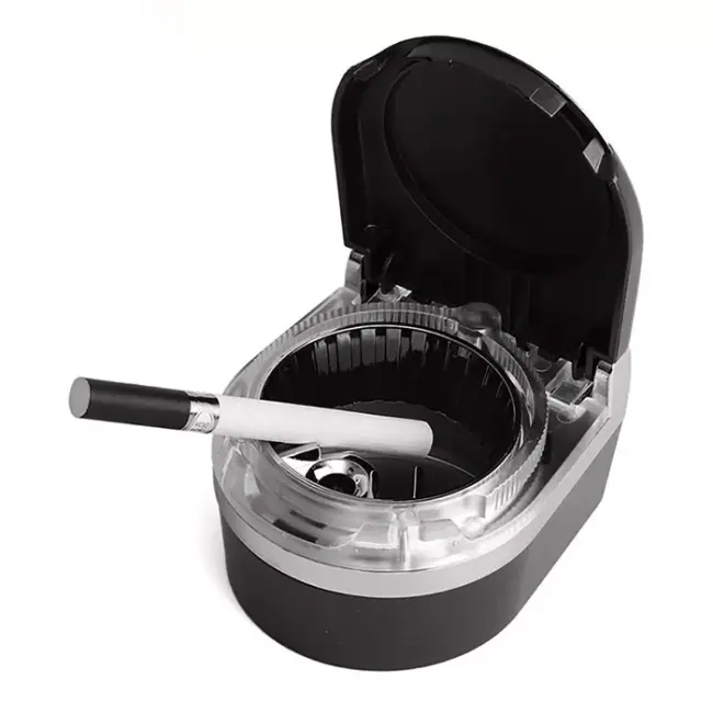 Ally SD-1201 Led Işıklı Kapaklı Araç Küllük Oto Araba Kül Tablası-(5775)