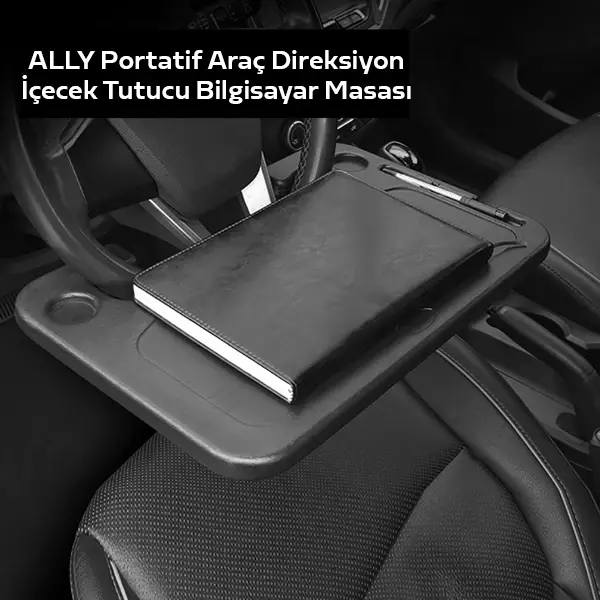 ALLY Portatif Araç Direksiyon İçecek Tutucu Bilgisayar Masası-(5775)