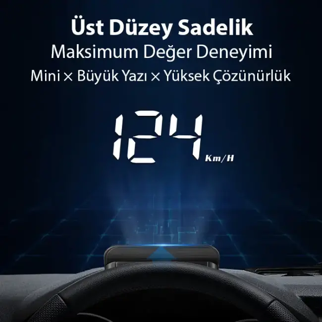 ALLY M3 HUD OBD2 Head-Up Display Dijital Hız Göstergesi E-OBD ve GPS Destekli OBD Arayüzlü - Alarmlı Ön Cam Ekran Projektör-(5775)