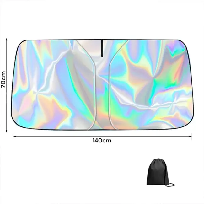 ALLY Araba Güneş Gölge Koruyucu Oto Ön Cam Güneşlik(140cm*70cm) titanyum gümüş katlanabilir-(5775)