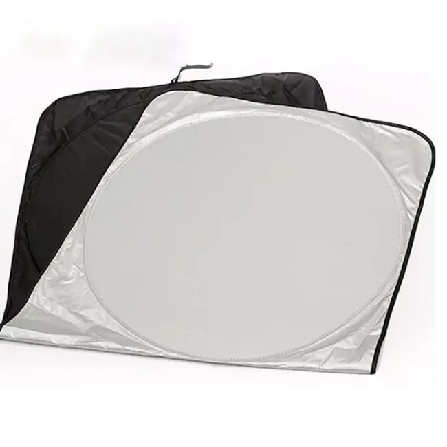 Araç Oto Ön Cam Çift Daireli Gümüş Kaplama Güneş Kalkanı Branda-(5775)