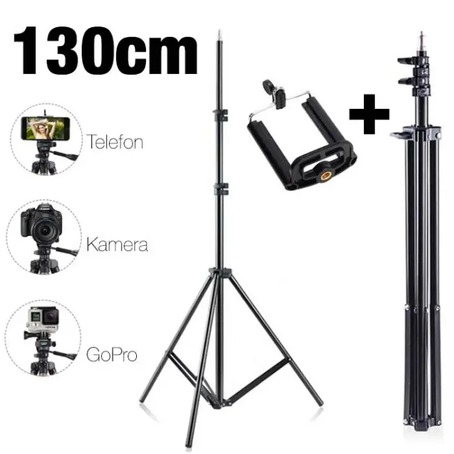 Ally 130cm Işık Ayağı Tripod Standı 3 Ayaklı Tripod Işık Ayağı 1.3 Metre-(5775)
