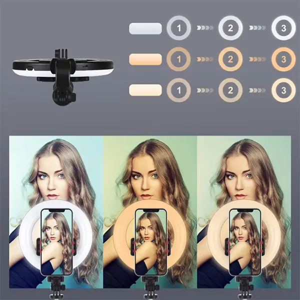 PULUZ 6.3 inch 16cm Ring LED Canlı Yayın Bluetooth Tripod Vlogging Selfie Light-(5775)