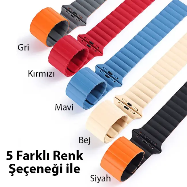 DUX DUCIS Apple Watch 38/40/41MM için Manyetik Zincir Versiyon PU Deri Kayış Kordon-(5775)