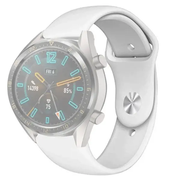 22MM Silikon Kayış Kordon Gear S3 Watch 4 -GT2 GT2E 46MM KayışKordon Watch Active 2 22MM-(5775)