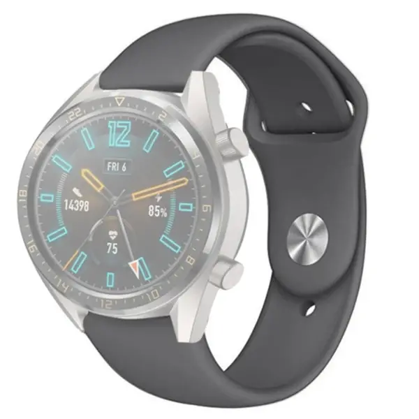 22MM Silikon Kayış Kordon Gear S3 Watch 4 -GT2 GT2E 46MM KayışKordon Watch Active 2 22MM-(5775)