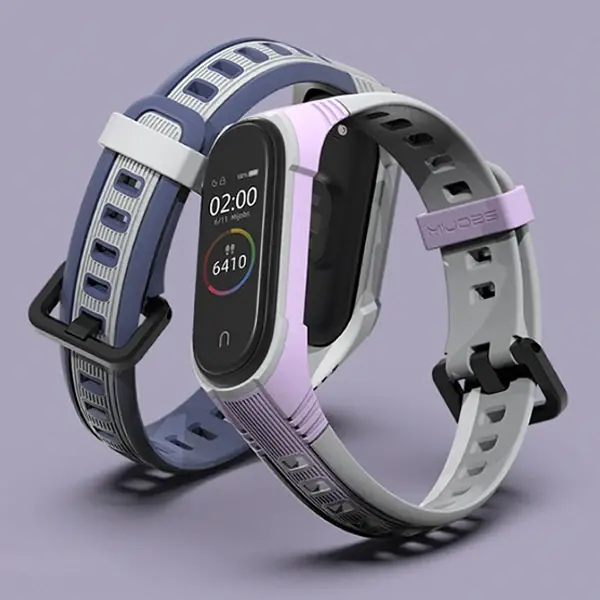 Mijobs Xiaomi Mi Band 5-4 Çift Renk Kayış Kordon-(5775)