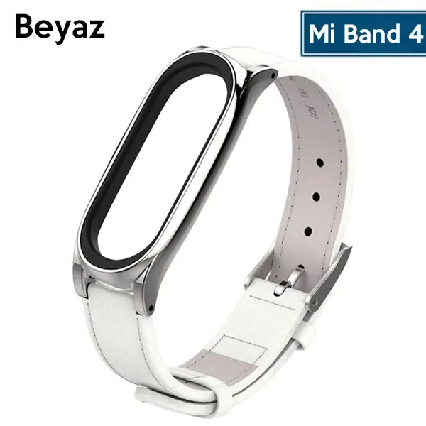 Mijobs Xiaomi Mi Band 5-4  Pu Deri Kayış Kordon-(5775)