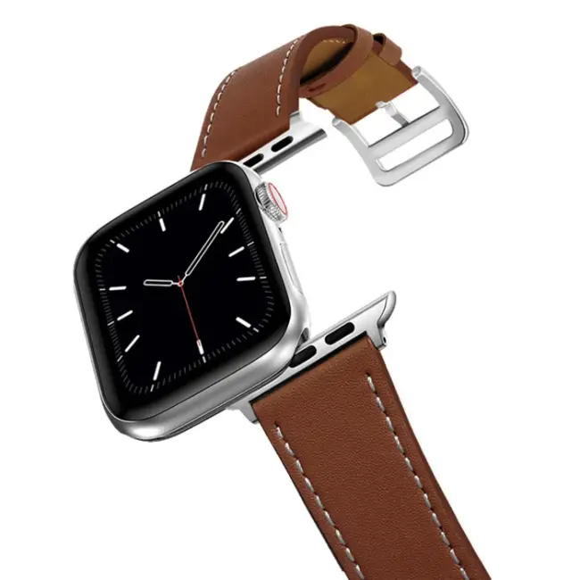Ally Apple Watch 7-8 45mm 6-5-4 44mm Watch Ultra 49mm Single Coil Deri Kayış Kordon 3-2-1 42mm-(5775)