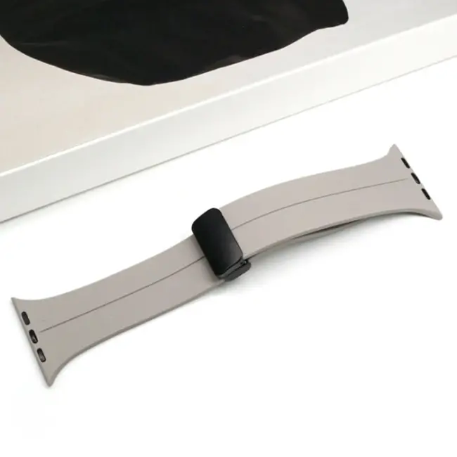 Ally Apple Watch 7-8 41mm 6-5-4 40mm Manyetik Uçlu Silikon Kayış Kordon 3-2-1 38mm-(5775)