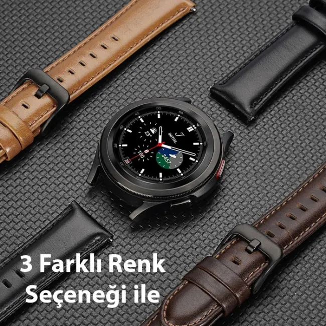 Dux Ducis SM Galaxy Watch 20MM-Huawei GT2-GT3 42MM-Magic 2 42MM için Business Deri Kayış Kordon-(5775)