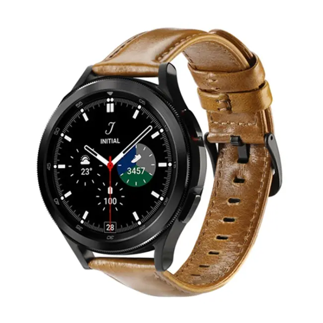 Dux Ducis SM Galaxy Watch 20MM-Huawei GT2-GT3 42MM-Magic 2 42MM için Business Deri Kayış Kordon-(5775)