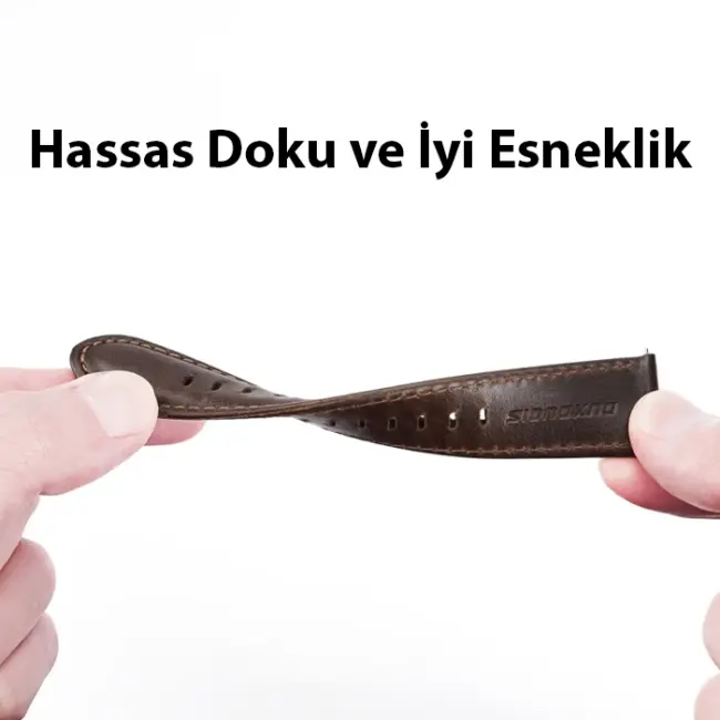 Dux Ducis Apple Watch 42/44/45MM için Business Deri Kayış Kordon-(5775)