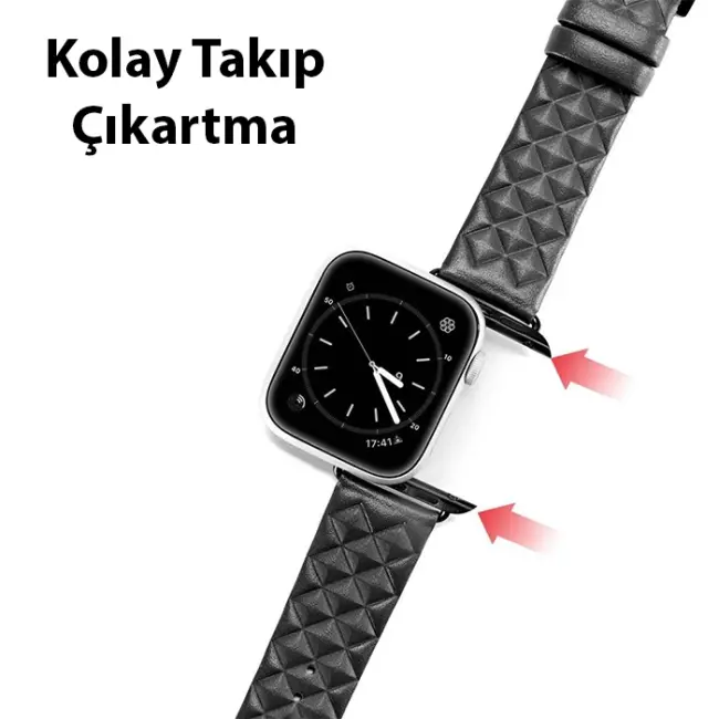 Dux Ducis Apple Watch 38/40/41MM için Enland Serisi Premium Deri Kayış Kordon-(5775)