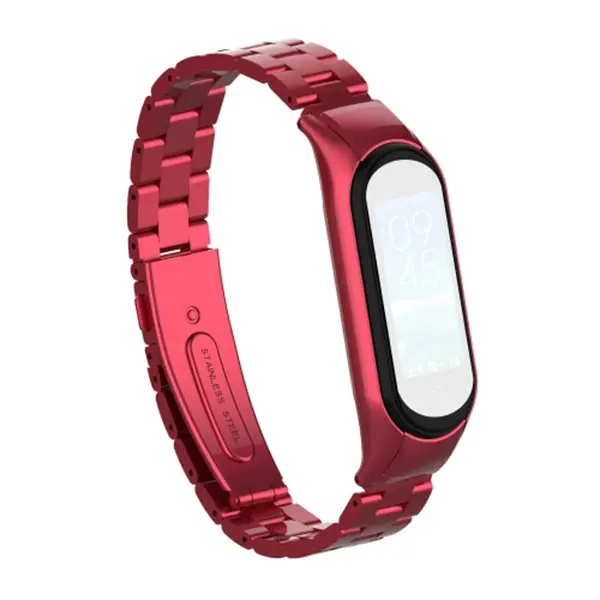 Xiaomi Mi Band 5 Stainless Steel 3 Bakla Çelik Kayış Kordon-(5775)