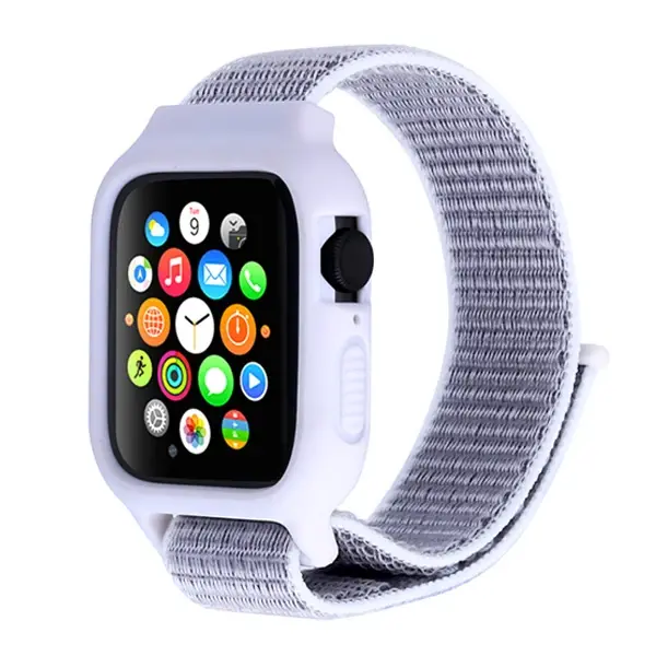 Ally Apple Watch 6-SE-5-4 44mm / 3-2-1 42mm Kayış Kordon Kılıf Silikon-(5775)