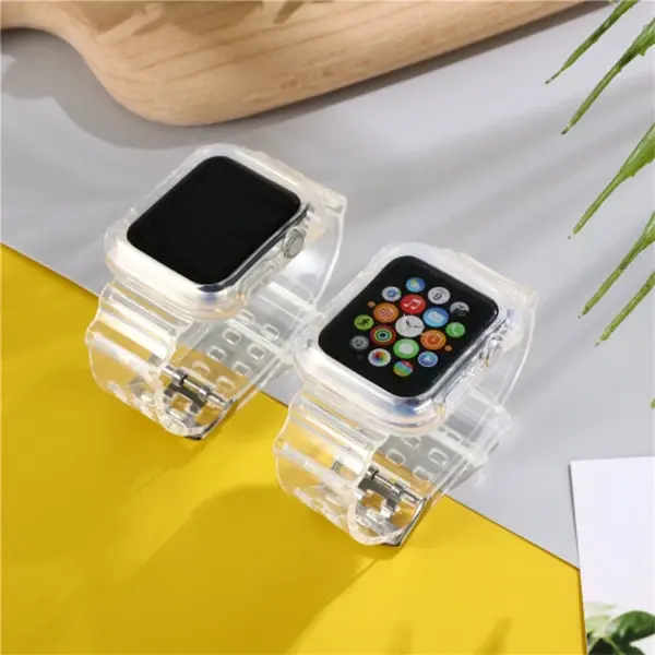 ALLY Apple Watch 6-SE-5-4 44mm / 3-2-1 42mm Kayış Kordon Kılıf Silikon-(5775)