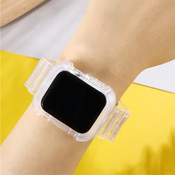 ALLY Apple Watch 6-SE-5-4 44mm / 3-2-1 42mm Kayış Kordon Kılıf Silikon-(5775)