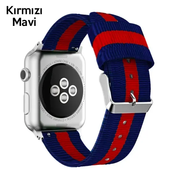 Ally Apple Watch Ultra 49mm 7-8 45mm 6-5-4 44mm Kayış Kordon Çizgili Nylon 3-2-1 42mm-(5775)