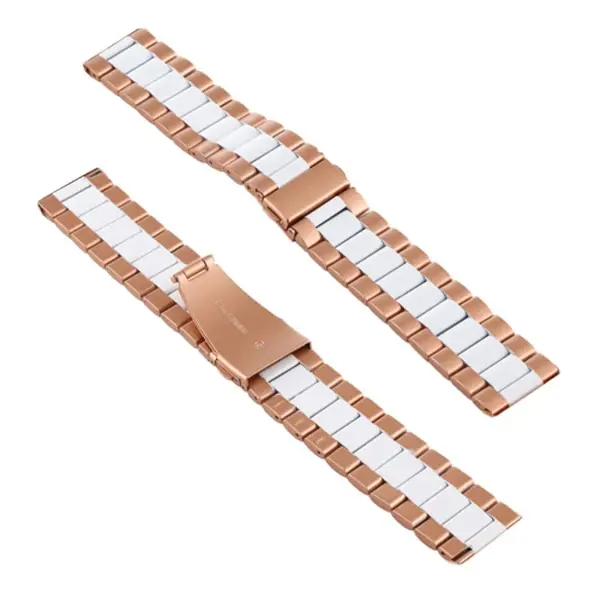 22MM Gear S3 Watch 4 -GT2 GT2E 46MM KayışKordon Seramik Paslanmaz Çelik-(5775)