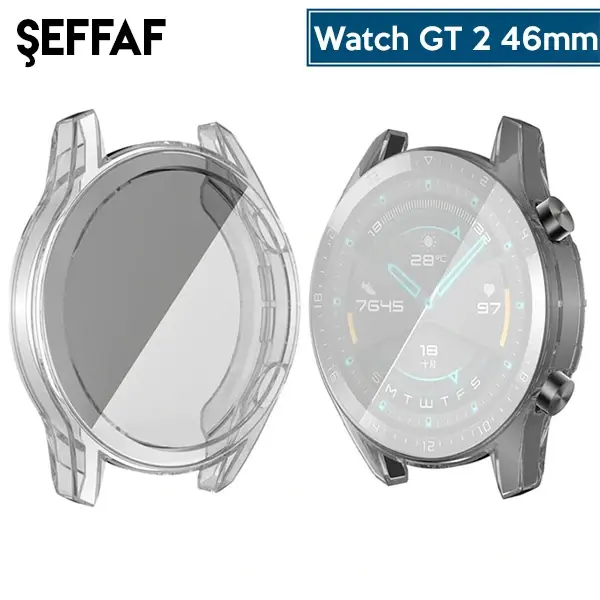 Ally Huawei Watch GT2 46mm 360 Koruma Ultra İnce Silikon Kılıf-(5775)