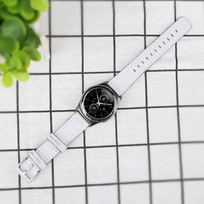 Ally Gear S3 Watch 4 46mm Classic Frontier Deri Dişli Kayış Kordon-(5775)