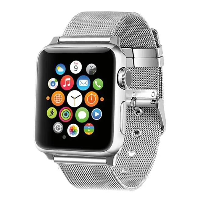Ally Apple Watch 7-8 45mm 6-5-4 44mm Watch Ultra 49mm Kayış Kordon Çelik Klasik Toka 3-2-1 42mm-(5775)