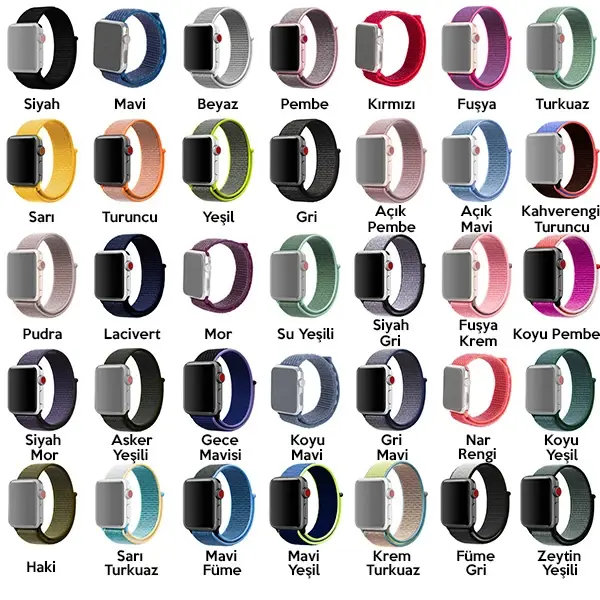 Ally Apple Watch 7-8 45mm 6-5-4 44mm Watch Ultra 49mm Kayış Kordon Spor Loop 3-2-1 42mm-(5775)