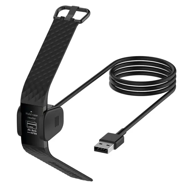 Fitbit Charge 4 Usb Şarj Aleti Şarj Kablosu Cihaz Kiti-(5775)
