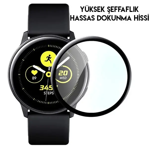 SM Galaxy Watch Active 2 44mm 3D kavisli PC+PMMA Ekran Koruyucu-(5775)