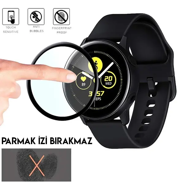 SM Galaxy Watch Active 2 44mm 3D kavisli PC+PMMA Ekran Koruyucu-(5775)