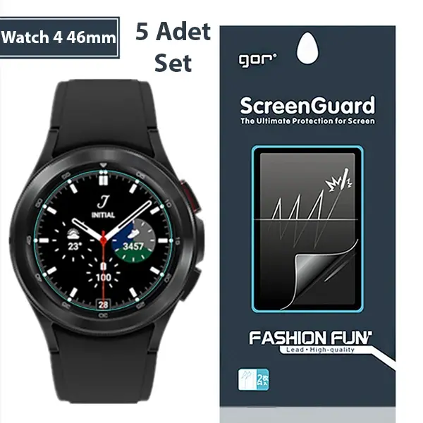 Gor Sm Galaxy Watch 4 46mm Darbe Emici Ekran Koruyucu 5 Adet Set-(5775)