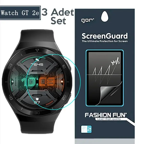 Gor Huawei Watch GT2E Darbe Emici Ekran Koruyucu 3 Adet Set-(5775)