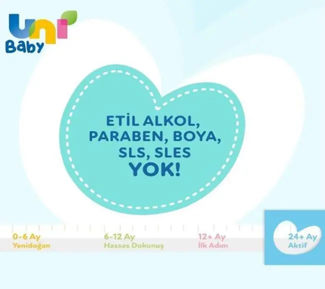 Uni Baby Aktif Sensitive Bebek Islak Mendil 24+ Ay 3x52 Adet