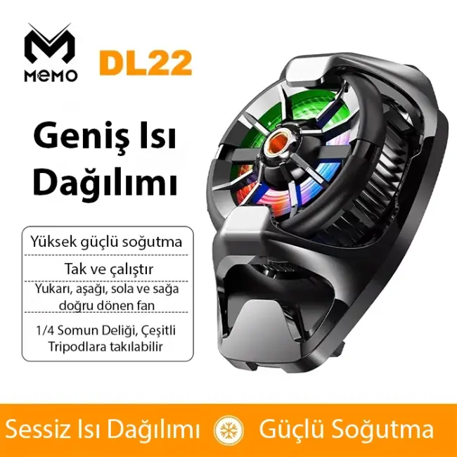 MEMO DL22 Yarı İletken Arka Klips Soğutma Radyatörü PUBG Oyun Soğutucu iOS Android-(5775)
