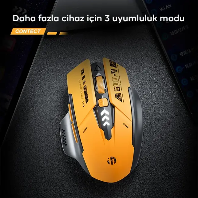 İNPHİC A9 2.4G Kablosuz Ve Bluetooth 5.0/4.0 Mouse Fare Şarj Edilebilir-(5775)