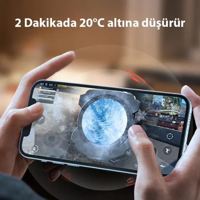 MEMO CX12 Powerbank Girişli Manyetik Cep Telefon Soğutma Fanı Radyatör Soğutucu-(5775)