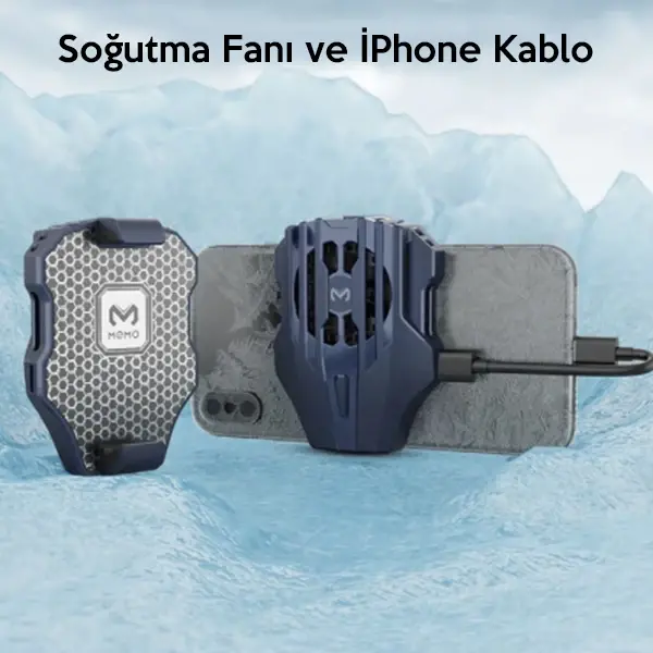MEMO DL02  Telefonu Soğutma Fanı Radyatör (İPhone Kablo İle)-(5775)